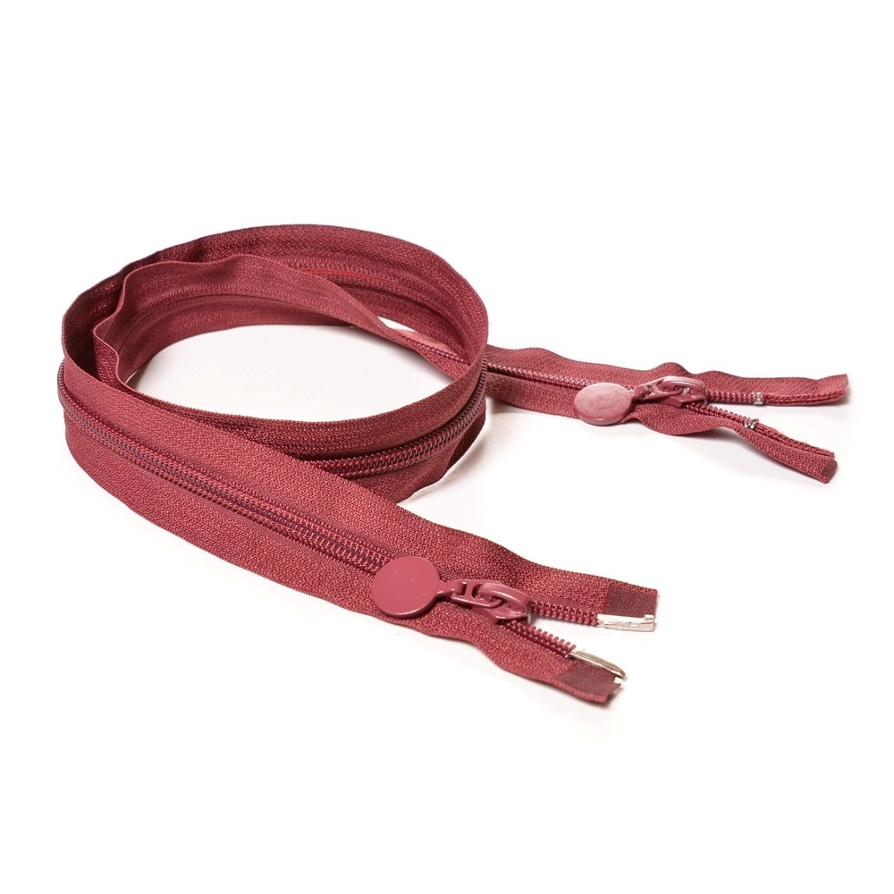 Молния курточная Т7 "JX", спираль, 2 бег 80см, бордо