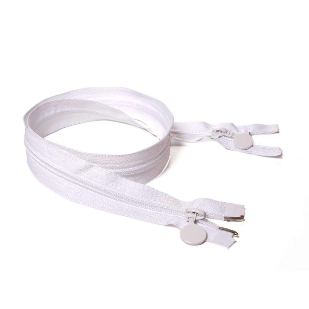 Молния курточная Т7 "JX", 80см спираль, 2 бег,белая