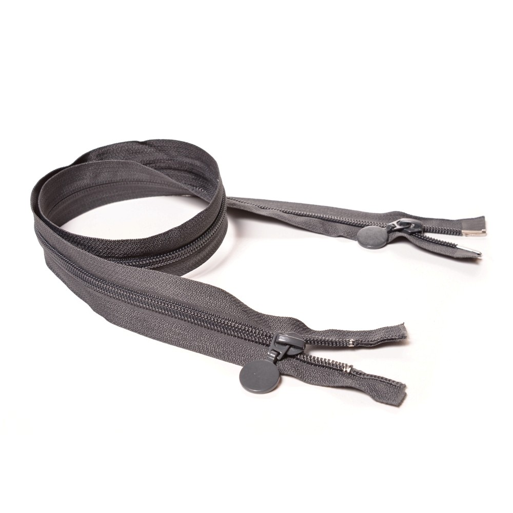 Молния курточная Т7 "JX", 80см спираль, 2 бег, т-серая