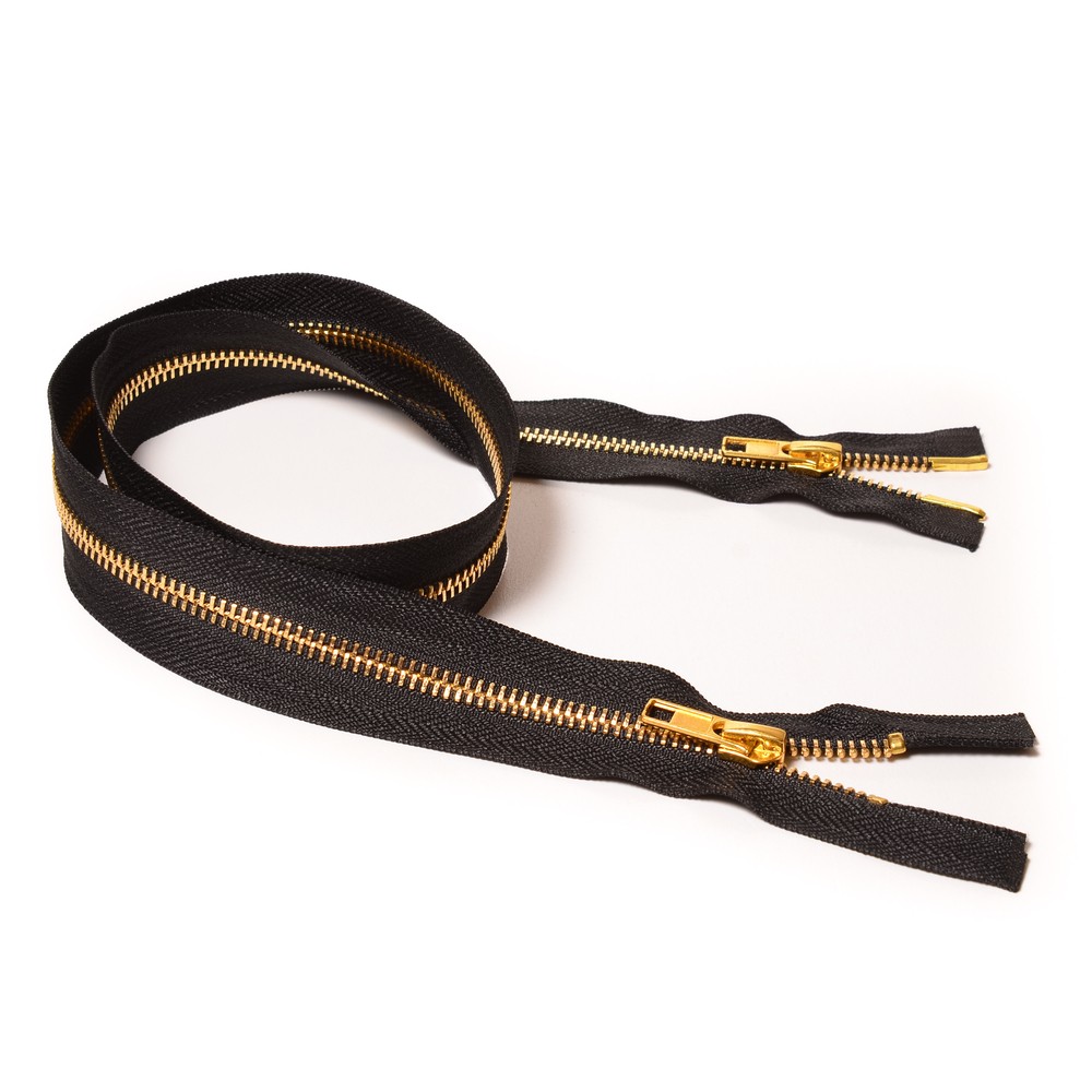 Молния курточная Т5 "JX" металл, 2 бег, 80см золото/ черная