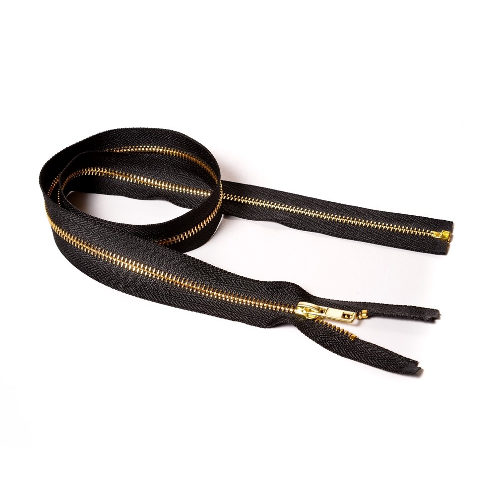 Молния курточная Т5 "JX" металл. 80см  золото/ черная