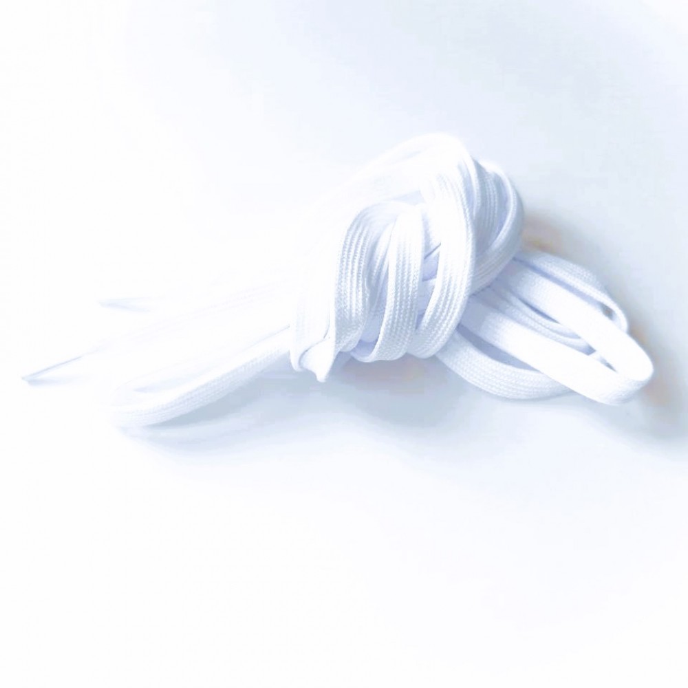 Шнурки для обуви плоские белые,160см Китай