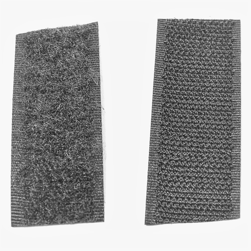 Лента контактная (Велкро) обувная 25мм нейлон темно-серая