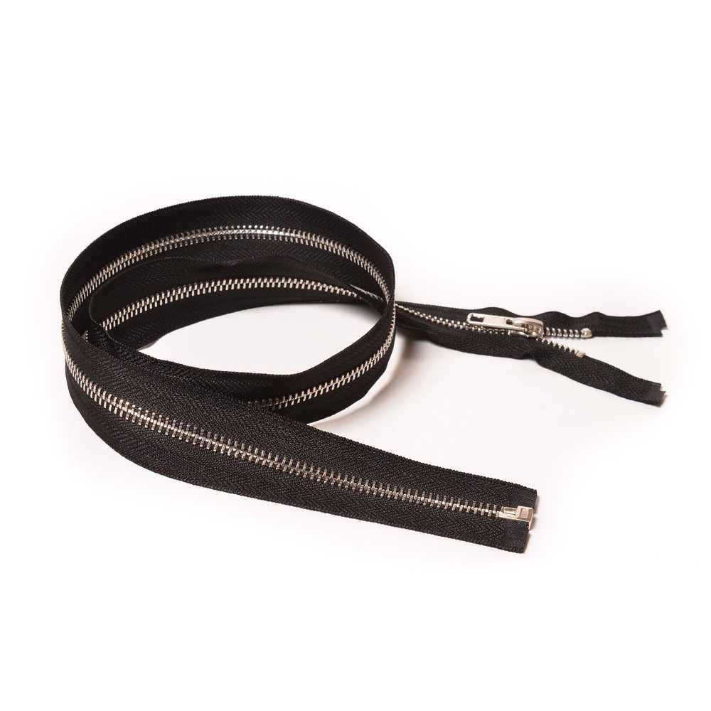 Молния курточная Т5 "JX" металл. 80см светлый никель/ черная