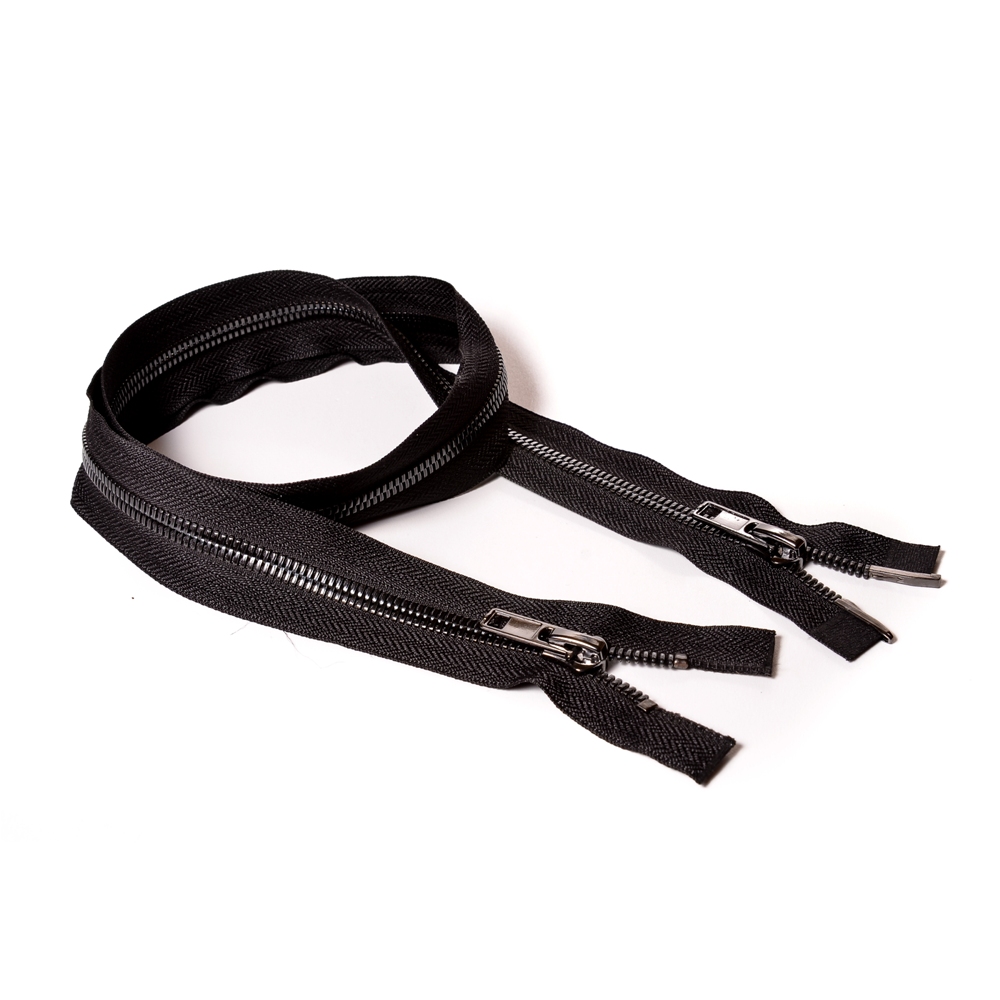 Молния курточная Т8 "Judson" металл, усил. 2 бег, 80см темный никель/ черная