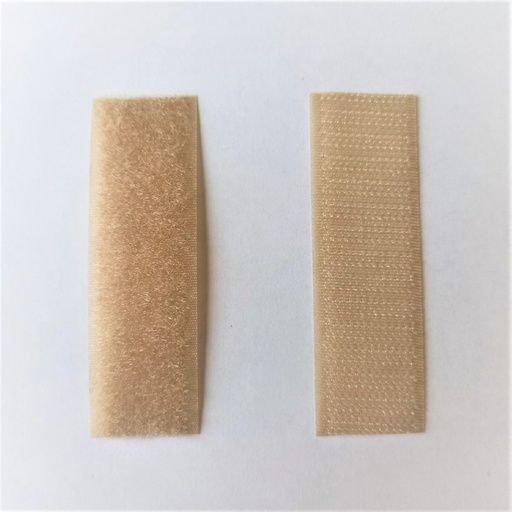 [E06647] Лента контактная (Велкро) обувная 25мм нейлон бежевая