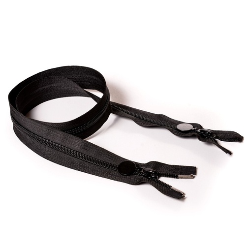 [E04802] Молния курточная Т7 "JX", 80см спираль, 2 бег, черная