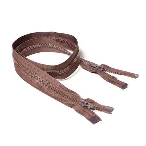 [E02842] Молния курточная Т5 "Judson" трактор, 2 бег, 80см тем-коричневая (27)