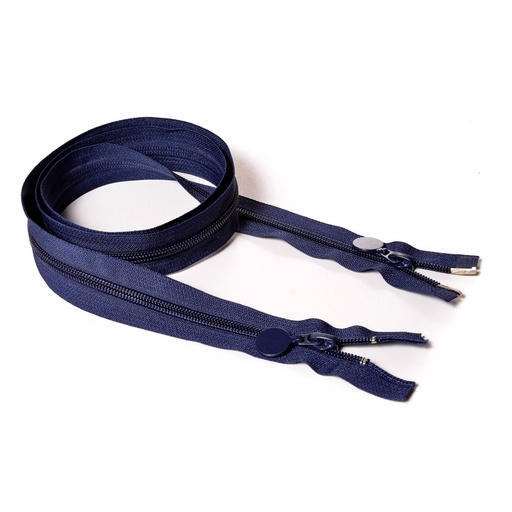 [E02870] Молния курточная Т7 "JX" спираль, 120см, 2 бег, темно-синяя