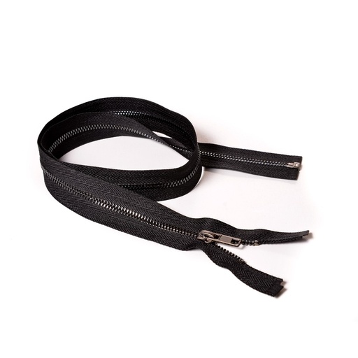 [E02885] Молния курточная Т5 "JX" металл. 80см темный никель/ черная