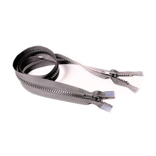 [E04788] Молния курточная Т8 "Judson" трактор, 2 бег, 80см тем-серая (312)