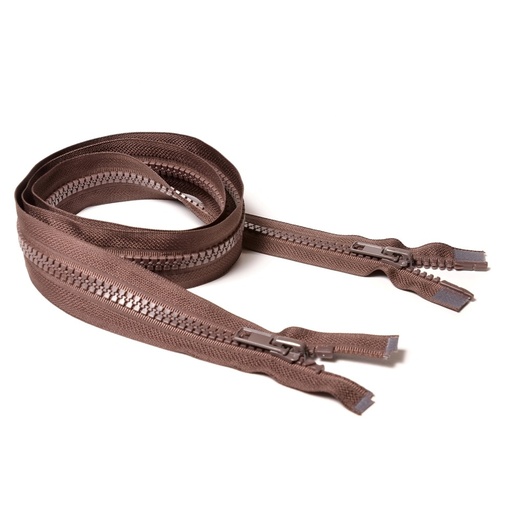 [E02858] Молния курточная Т8 "Judson" трактор, 2 бег, 120см тем-коричн. (27)