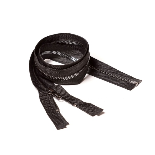 [E02830] Молния курточная Т5 "Judson" металл, усил. 80см темный никель/ черная