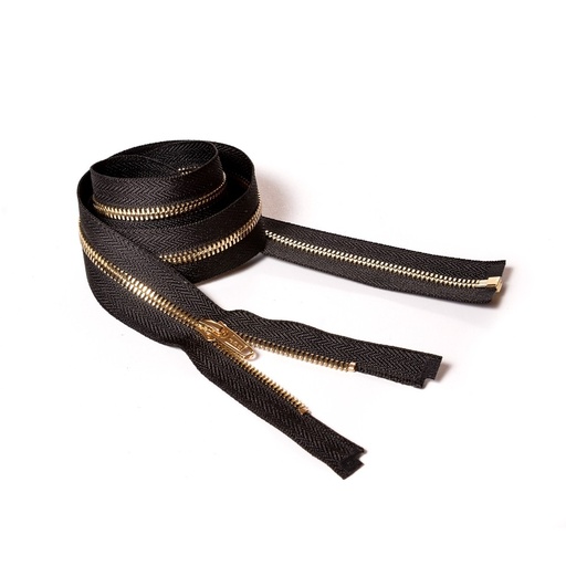 [E02831] Молния курточная Т5 "Judson" металл, усил. 80см золото/ черная