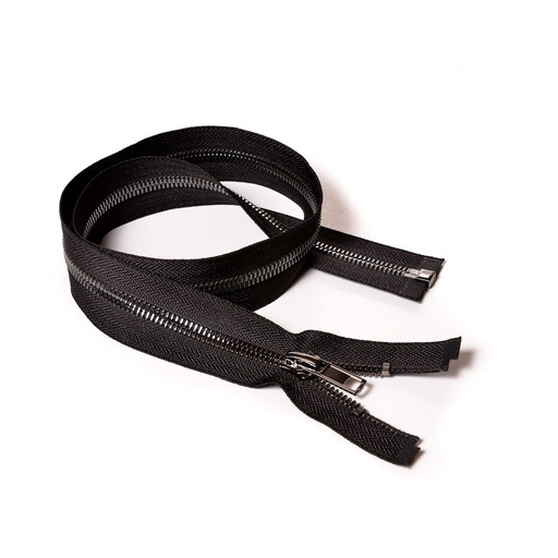 [E02852] Молния курточная Т8 "Judson" металл, усил. 80см темный никель/ черная