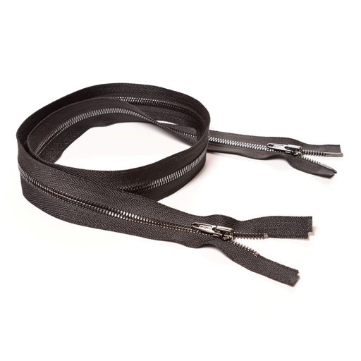 [E04070] Молния курточная Т5 "Judson" металл, усил. 2 бег, 95см темный никель/ черная