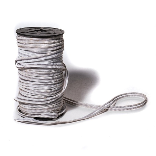 [E04647] Резинка с просечкой  8мм белая (пласт.боб.)