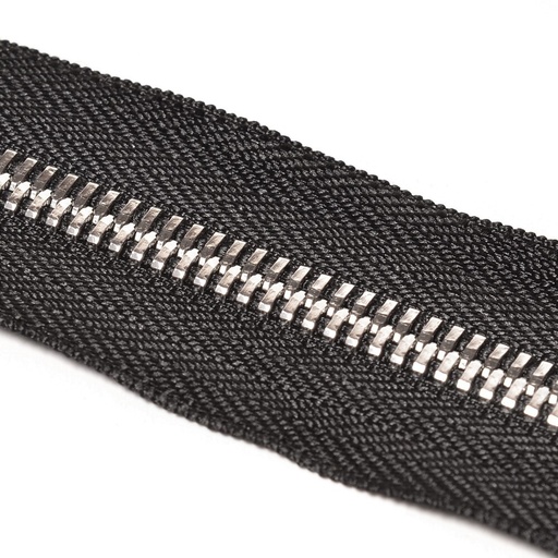 [E06614] Молния-рулон Т8 "Judson" металл, усил. светлый никель/ черная