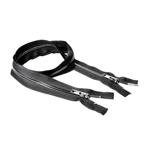 [7127] Молния курточная Т8 "Judson" металл, усил. 2 бег, 80см светлый никель/ черная